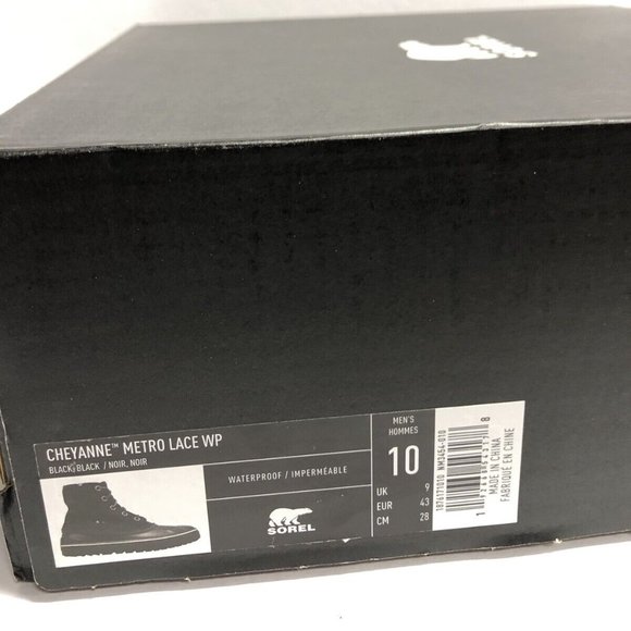 Sorel Men’s Cheyanne Metro Lace Waterproof Boots Black, Size 10 M - Picture 7 of 7